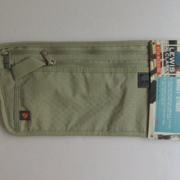 Lewis N Clark RFID-Block Waist Stash Travel Hidden Travel Wallet Taupe 1268 NWT - Picture 3 of 11